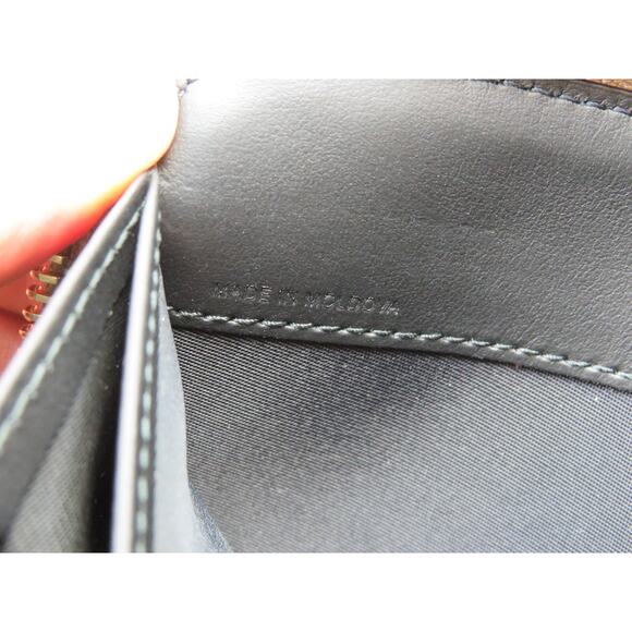 BURBERRY BLUE LEATHER TRIM ICON CHECK CANVAS ZIP AROUND CONTINENTAL WALLET $630 - Picture 8 of 12